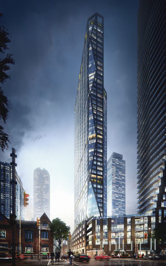 Architectural Visualization of Skyscraper Project in Toronto - Night view