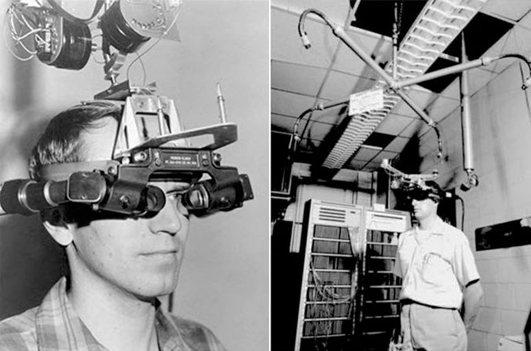 First virtual reality headset designed by Ivan Sutherland
