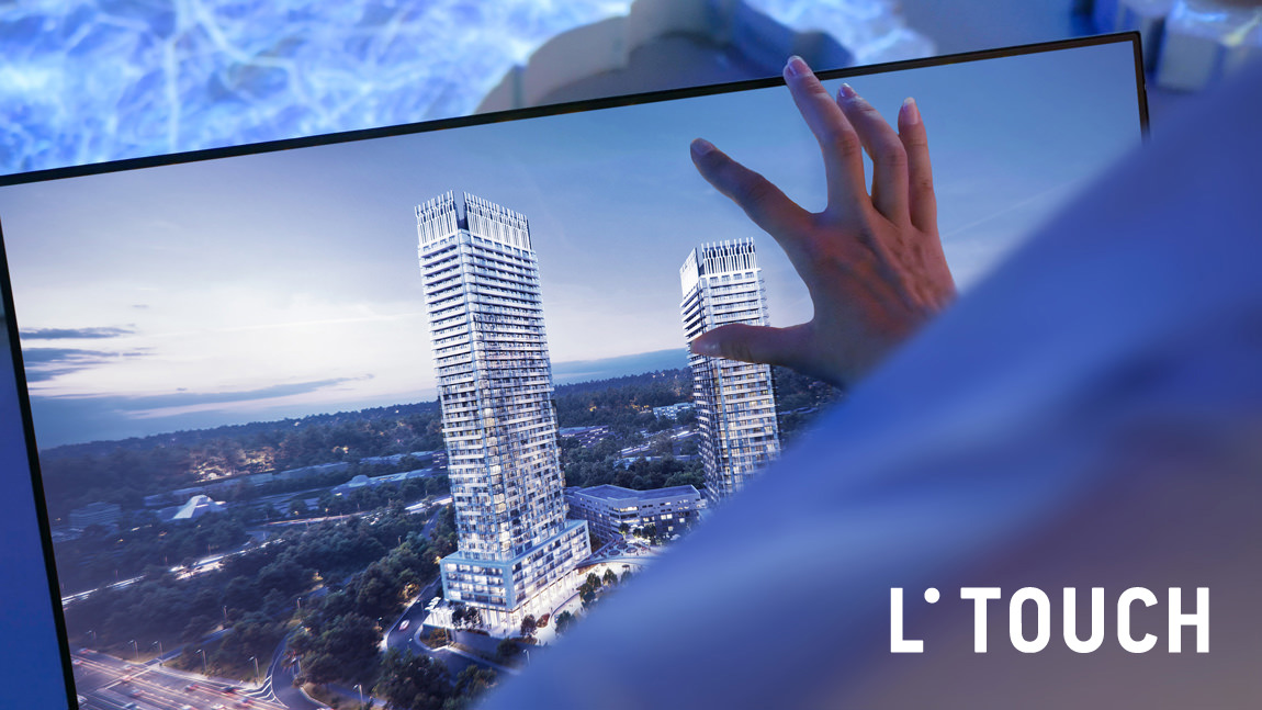 Touch screen display with interactive 3D presentations software for real estate and architectural projects marketing