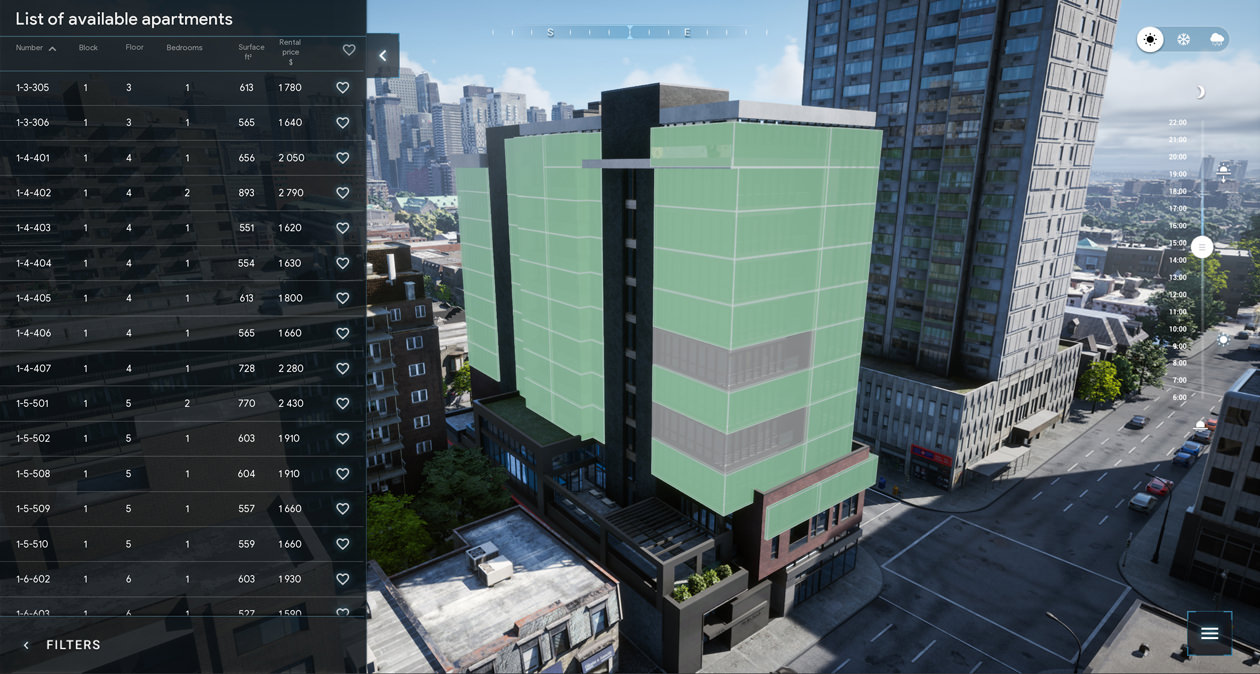 Full apartments list available in residential complex Le Gabriel