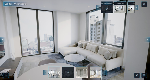 Virtual gallery of apartment in L-TOUCH application