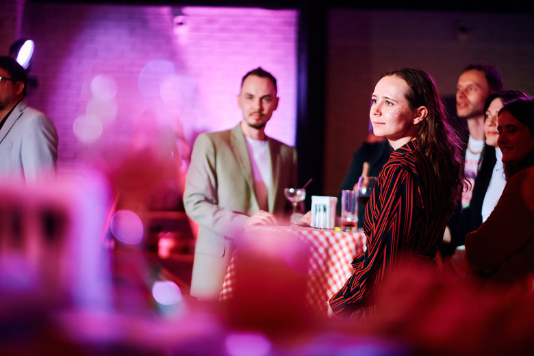 CTO of Lunas studio Maxim Lykasov and Katya Bushtevich at the birthday party 2021