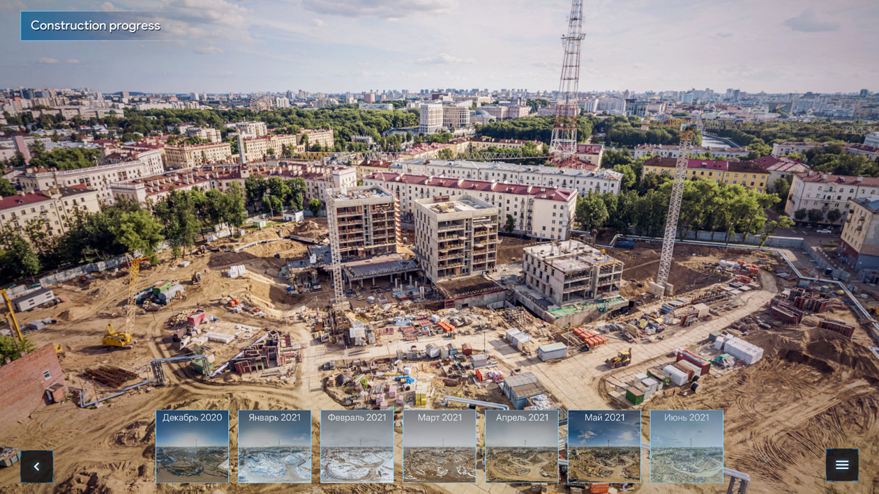 photo of the construction phase of the Depo residential neighborhood in Minsk