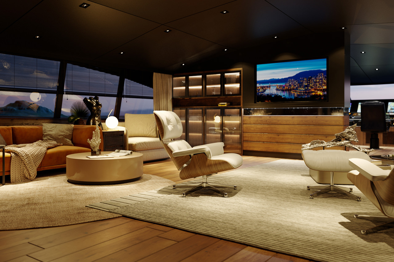 Boat 3D rendering company LUNAS provides engineers, designers and customers with realistic still images and interactive VR tours of vessel concept and its design