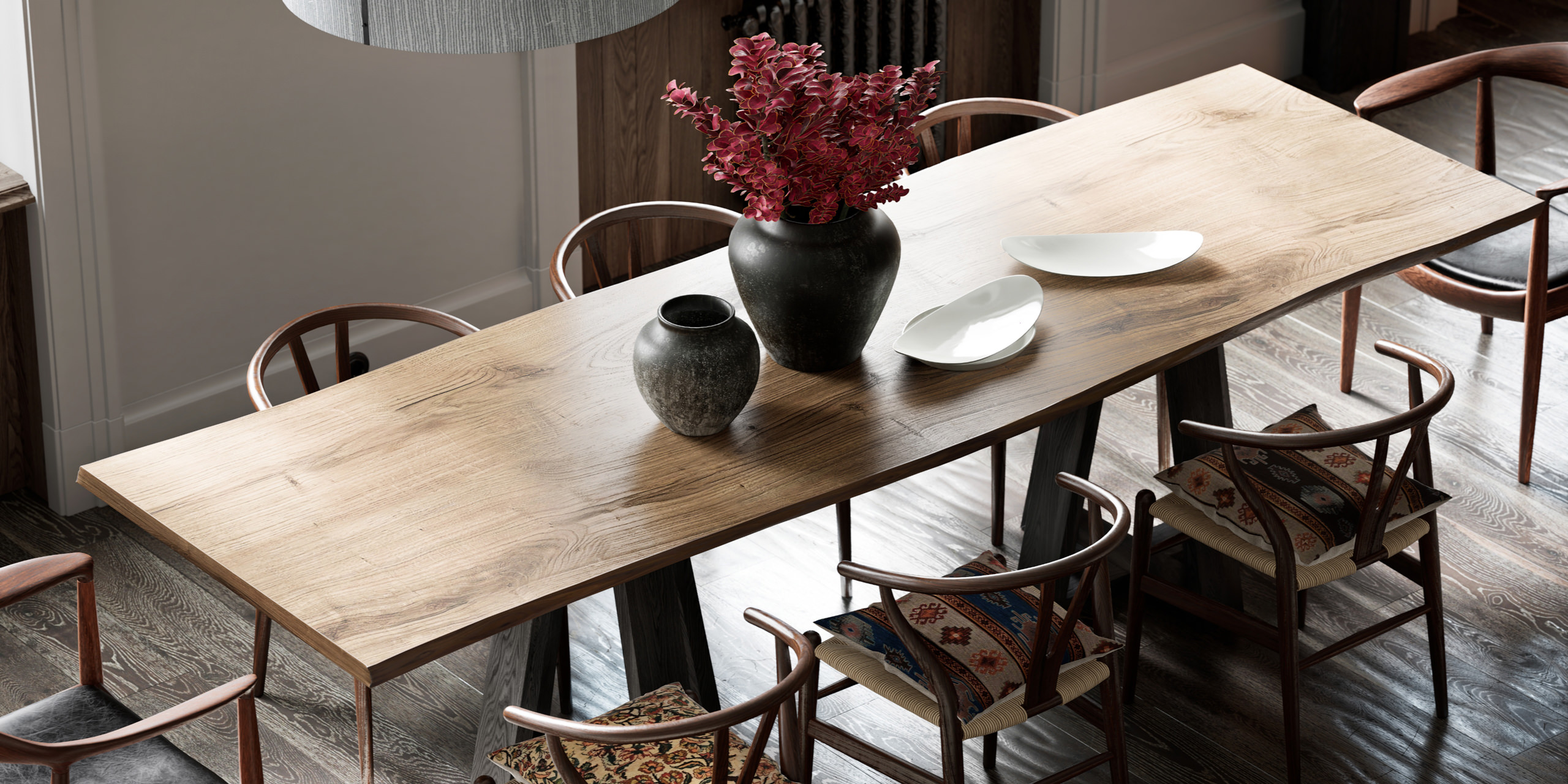 Product rendering of dining table
