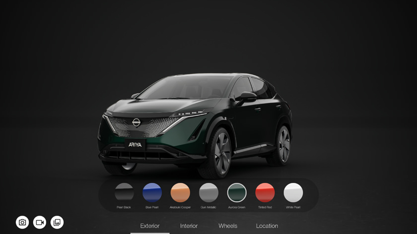 Green colored vehicle in car paint virtual configuration tool