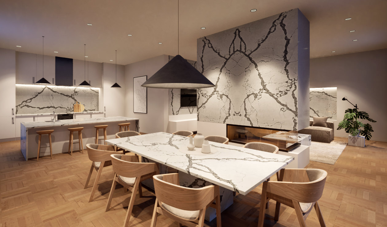 Kitchen table surface night