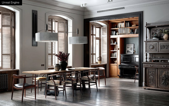 Unreal Engine interior 3D rendering