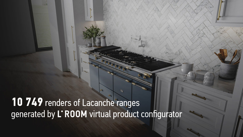 10749 3D renders for Lacanche projects generated by L-Room virtual product configurator