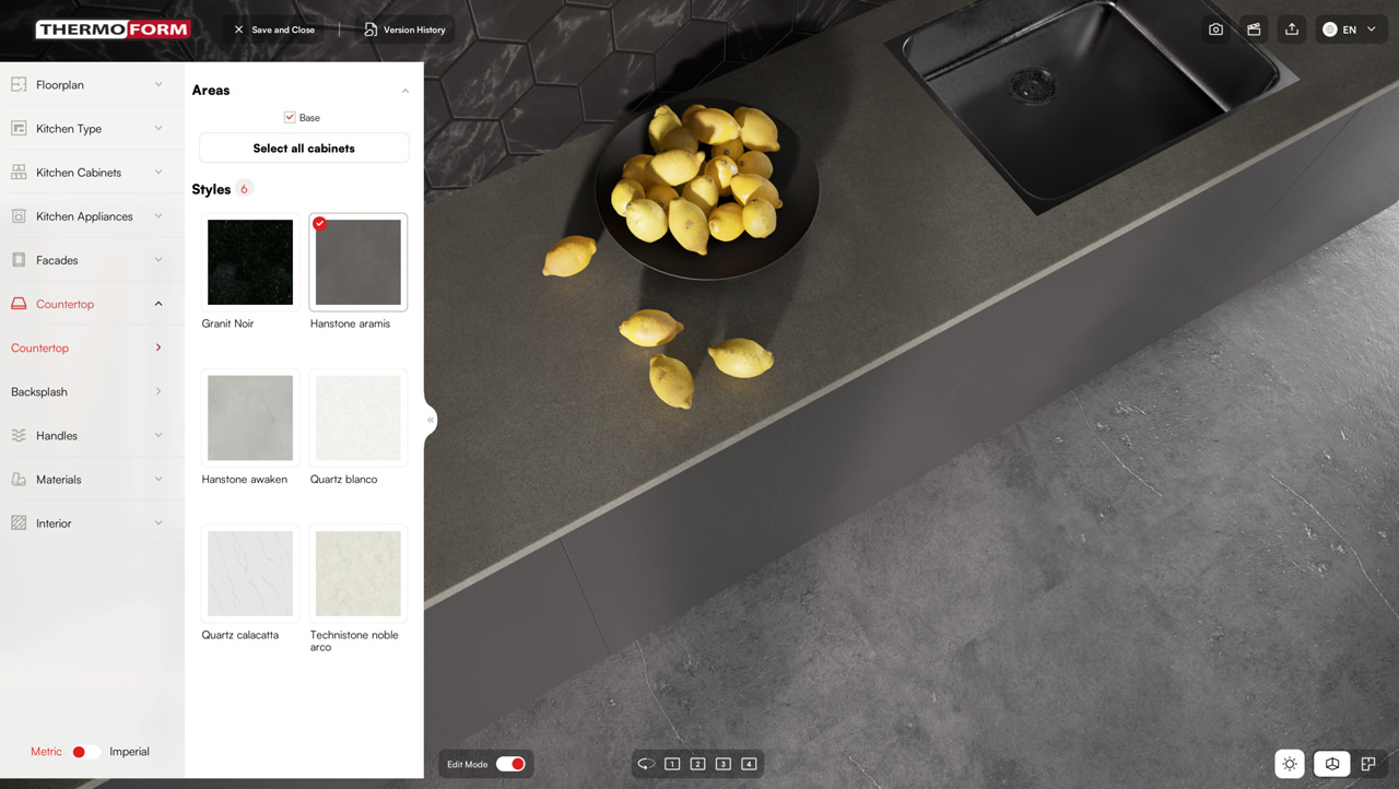 Hanstone Aramis kitchen countertop