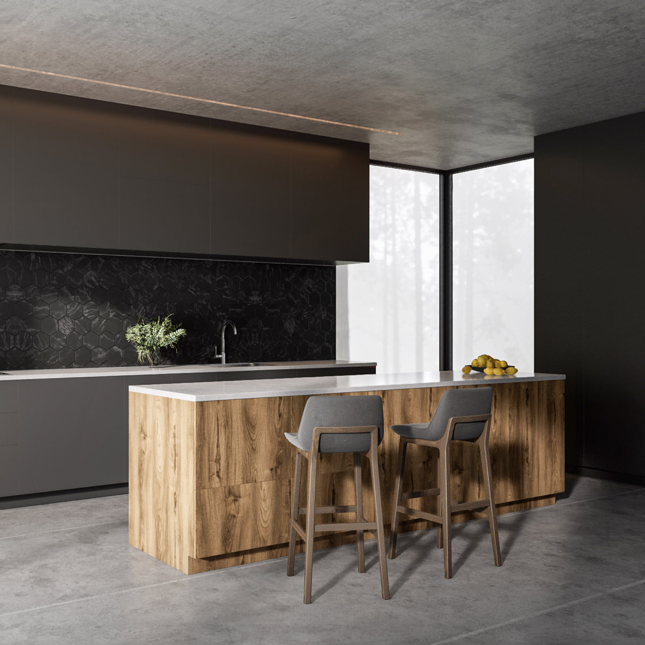 Thermoform white dark interior