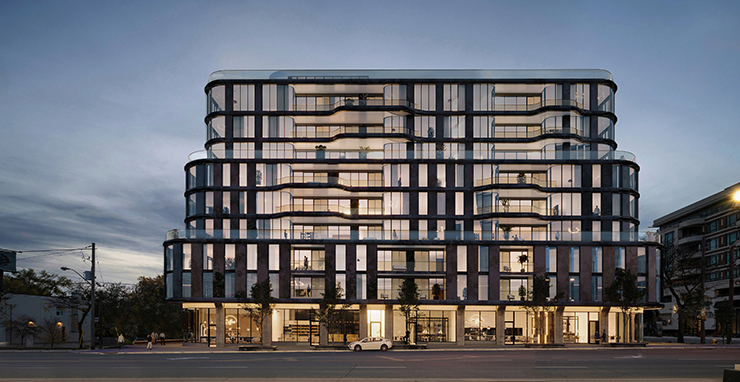 3D architectural visualization of office building in Toronto Avenue, special mention in 2023 Vision Winners - Architizer A+Awards